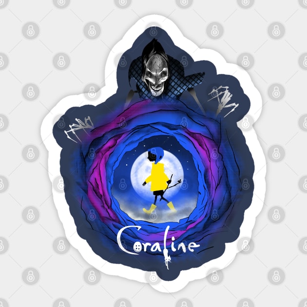 Coraline and The Other Mother (The Beldam) Sticker by Fine_Design